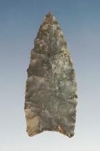 Fine 1 1/8" Midland made from dark gray chert. Found in Upton Co., Wyoming.  Rogers COA.