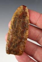 2 7/8" Milnesand made from dark brown and tan chert. McLean Co., ND. Rogers COA.