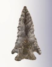 2 7/8" Pinetree found in Erie Co., Ohio. Nicely made from Coshocton Flint. Bennett COA.