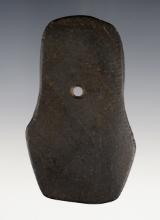 3 7/16" Shovel Pendant made from patinated black Slate. Found in Greenville, Darke Co., Ohio.