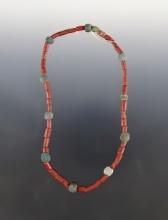 12" Strand of Tubular & Barrel Beads. Dann Site in Lima, Monroe Co., New York. Circa 1655-1675.