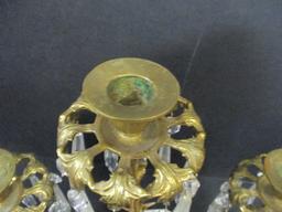 Brass & Glass Prisms Candleabra