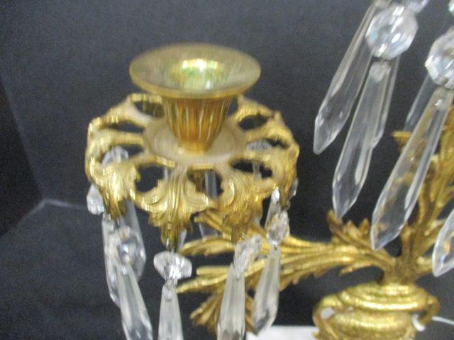 Brass & Glass Prisms Candleabra