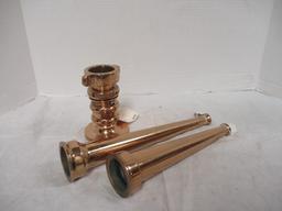 Polished Brass Fire Hose Nozzles & 1 Eckhart Mfg. Nozzle