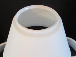 Three White Glass Slant Side Light Shades