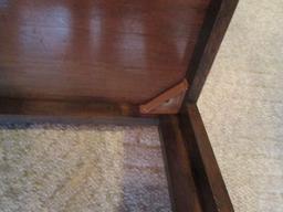 Midcentury Wood Open Cube Accent Table