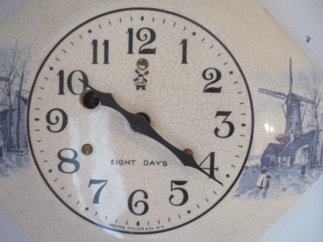 Two Blue and White 8 Day Kitchen Clocks