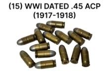 15rds. of WWI Dated .45 ACP Ammunition