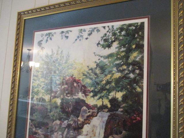 Framed, Matted, and Signed Waterfall Print