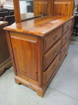 Pine Dresser with 6 Drawers and Mirror