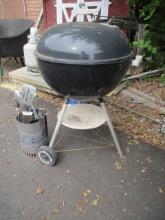 Weber Portable Charcoal Grill, Charcoal Starter Chimney and Grilling Tools