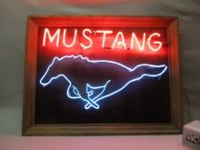 Vintage Mustang Neon Sign Works  35 1/2"w X 27"h
