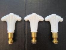 Three Aladdin Alacite Moonsheaf Lamp Finials
