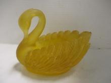 Amber Sculpted Acrylic Swan