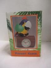 1993 Xonex Animated 10" Parrot Clock in Original Box