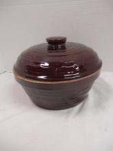 Midcentury Marcrest Daisy and Dot Brown Stoneware Casserole Dish