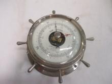 Vintage Airguide Ship's Wheel Chrome Barometer