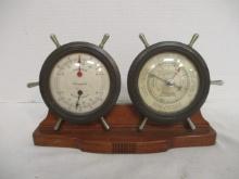 Vintage Ship's Wheel Airguide Desk Barometer