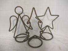 Beaded Angel, Star and Christmas Tree Tabletop Decorations
