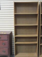 Composite Wood 5-Shelf Bookcase with 4 Adjustable Shelves