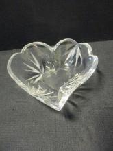 Vintage Crystal Heart Candy Dish
