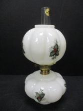 Small Milk Glass Christmas Oil Lamp