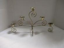 Gold Scroll Bent Metal 5-Candle Candelabra