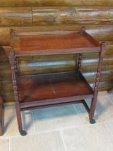 Vintage Mahogany Tea Table with Undershelf