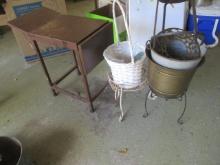 Metal Table and Plant Stands