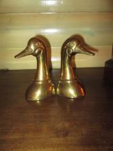 Pair of Leonard Solid Brass Duck Head Bookends
