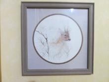 Framed Print of Pencil Sketch of Deer