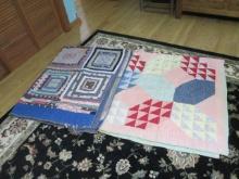 Two Old Hand Stitched Quilts