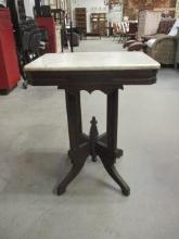 Marble Top Wood Side Table