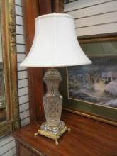 Speer Crystal Table Lamp with Brass Base