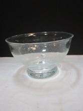 Clear Blown Glass with Bubbles Pedestal Bowl