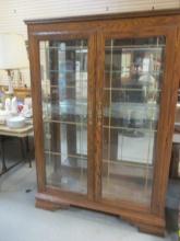Wood & Glass Curio Cabinet w/2 Shelves