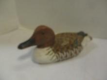 Wood Carved Signed Duck Decoy