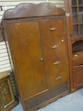 Cedar Lined 4 Drawer/1 Door Vintage Armoire