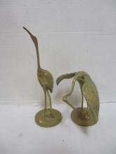 Brass Crane Figurines