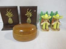 Pineapple Book ends/red letter Japan bookends, Pet Cremation Box?