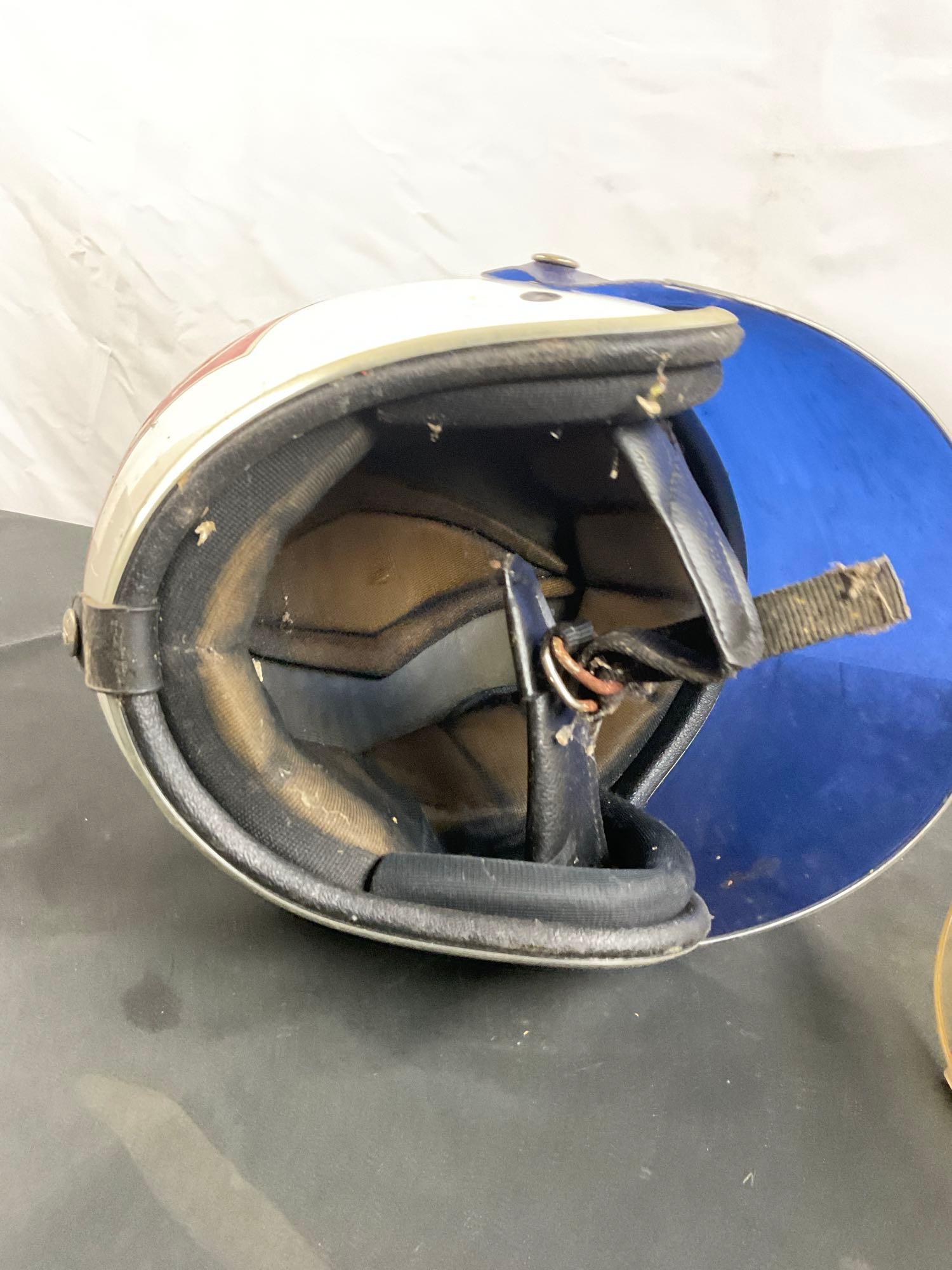 Vintage Arthur Fulmer Spirit of 76 Honda Racing Helmet w/ Comp Shield & Snap on Bubble Shield -Pics-