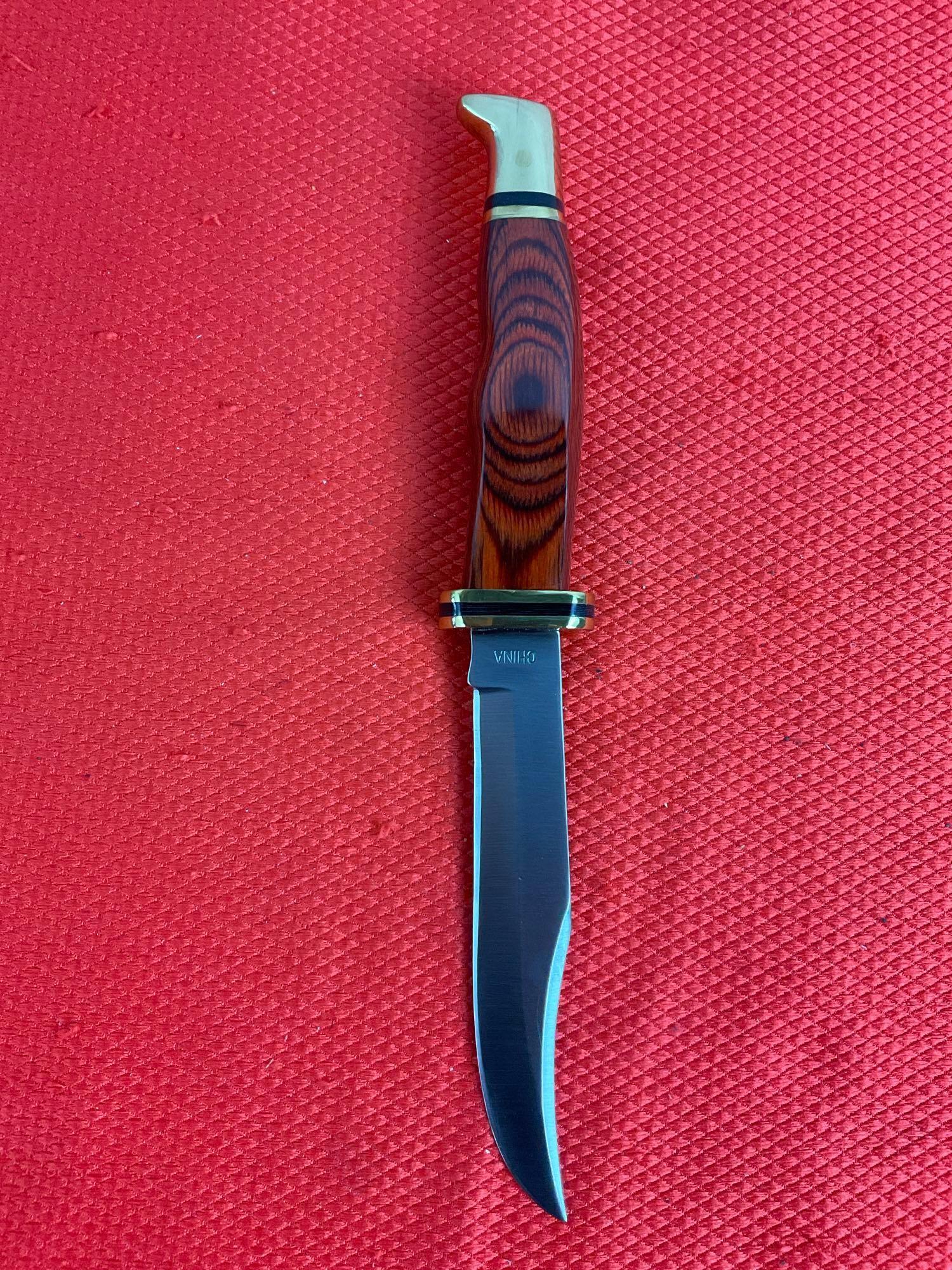 Catonsville Pocket & Pen Knife Company 5" Steel Fixed Blade Hunting Knife w/ Nylon Sheath. NIB. See