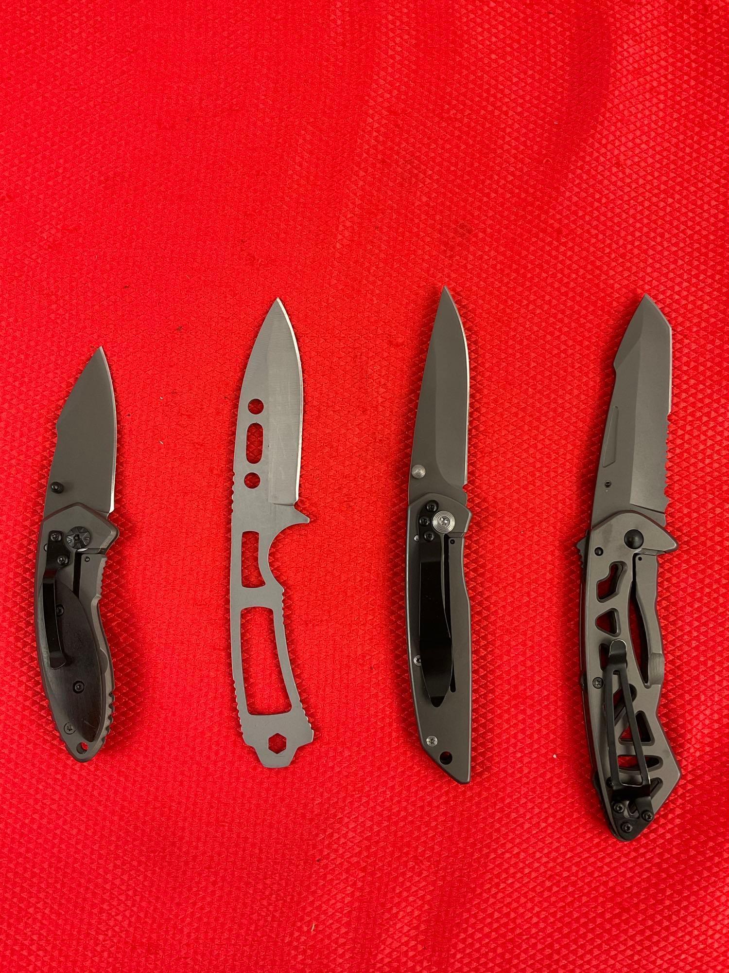 4 pcs Modern Buck Knife Assortment. 1x 870-2, 1x Csar-T 680, 1x DA14, 1x Unnumbered. NIB. See pics.