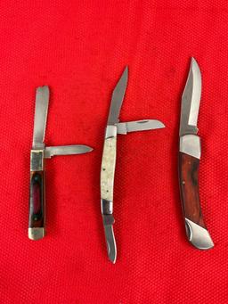 3 pcs Modern Steel Folding Blade Pocket Knives. 2x Rite Edge, 1x Frost Cutlery. See pics.