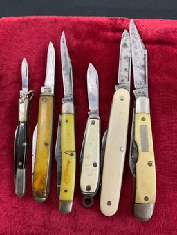 6x Assorted Pocket Knives, Sears Co, Ka-Bar, & few unmarked pieces