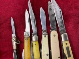 6x Assorted Pocket Knives, Sears Co, Ka-Bar, & few unmarked pieces