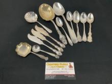 Assortment of Sterling Silver Flatware, Spoons & Butter Knives, 13 pieces