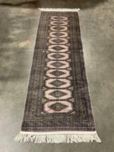Vintage Wool Lavender & Gold Hallway Runner Persian Rug w/ Intricate Pattern. 98" x 31" See pics.