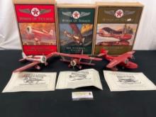 Trio of Texaco Aircraft models, 1930 Travel Air Model R, 1931 Stearman Biplane, 1940 Grumman Goose