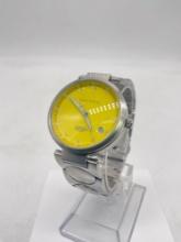 Running Android AD USA auto Ltd Ed. yellow face stainless watch "Apollo" with open back